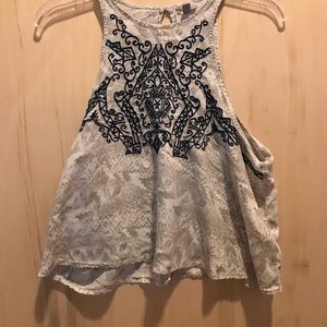 Embroidered high neck top!